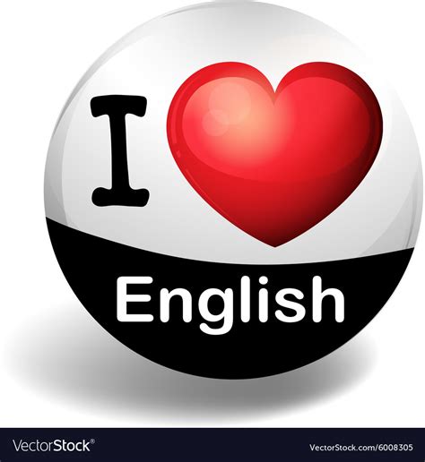 I Love English On The Badge Royalty Free Vector Image