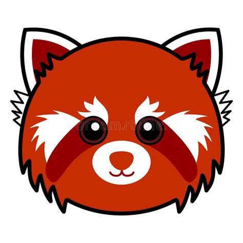 Vector Rojo Lindo De La Panda Ilustración Del Vector Ilustración De