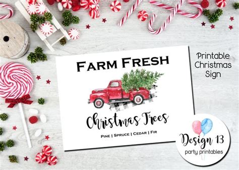 Christmas Tree Farm Sign Digital Printable Instant Download By Design