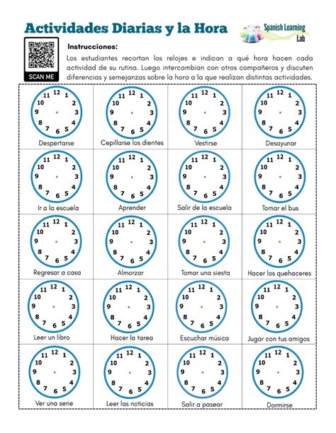 This Worksheet Will Help You Practice Both Telling Time In Spanish And