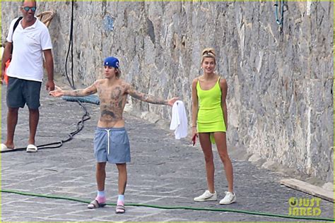 justin bieber and hailey baldwin bare their beach bodies engage in pda in italy photo 4152634