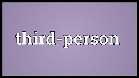 Third-person Meaning - YouTube