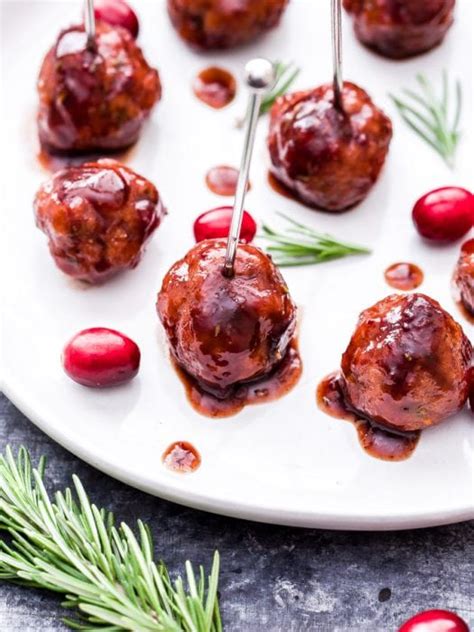 Rosemary Turkey Meatballs With Cranberry Balsamic Sauce Spoonful Of
