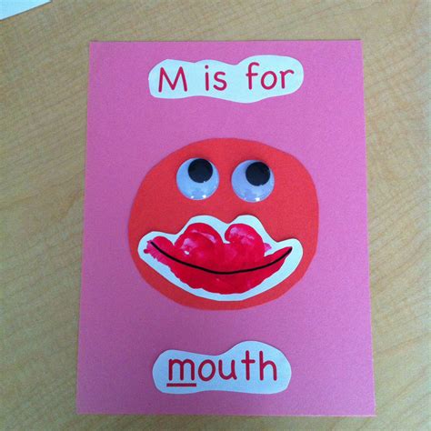 M Is For Mouth Handprint Pic Pics Lettering Drawings