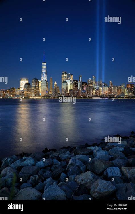 Lower Manhattan Skyline From Wtc World Trade Center Tower Hi Res Stock