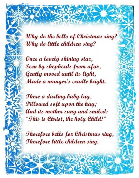 Free Christmas Poems For Children To Recite For Teachers Christmas