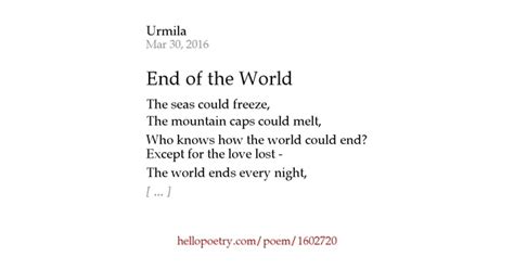 End of the World by Urmila - Hello Poetry