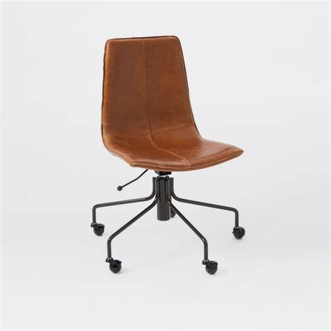 Usually made of real or artificial leather fitted over a sturdy frame, a good executive office. Slope Leather Office Chair | west elm Australia