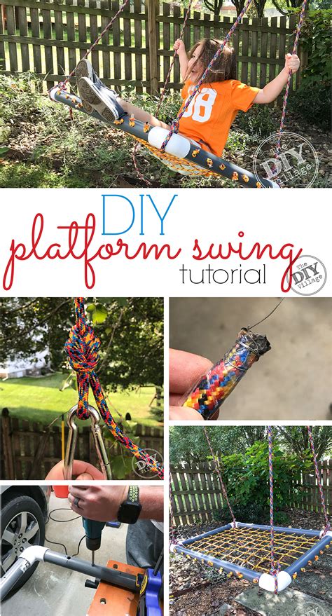There's also a video that will take you through the whole building process. DIY Platform Swing Tutorial - The DIY Village