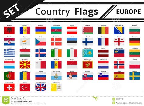 Bandeiras de países Europa ilustração do vetor. Ilustração de albânia