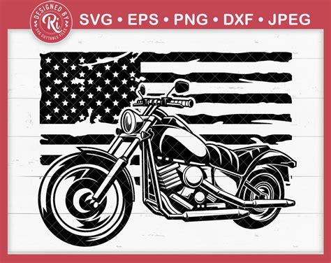 Usa Motorcycle Svg Us Biker Svg American Flag Motorcycle Etsy