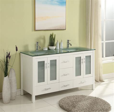 The vanity is constructed from solid wood. 60" Adelina Contemporary Style Double Sink Bathroom Vanity ...
