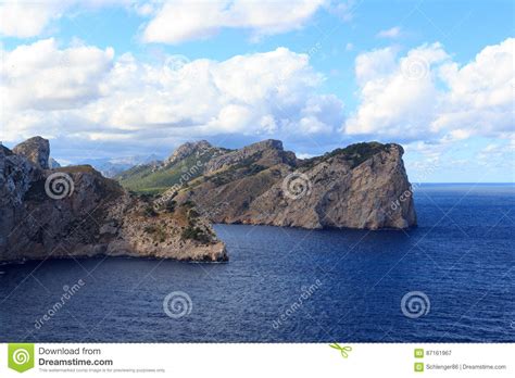 Cap De Formentor Cliff Coast And Mediterranean Sea Majorca Stock Image