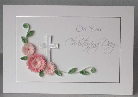 Make the perfect christening card or baptism card unique with personal photos and text. Paper Daisy Cards: Quilled Christening card