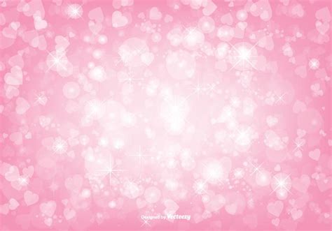 Beautiful Pink Bokeh Hearts Background Illustration 94603 Vector Art At