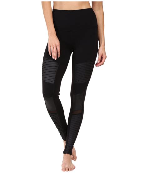 Lyst Alo Yoga High Waisted Moto Leggings Rosewood Women S Workout In Black Save