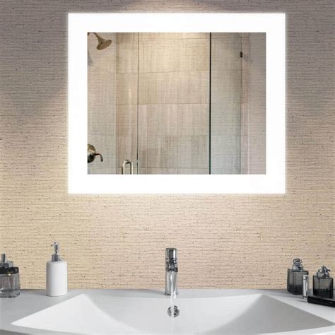 Dyconn Royal 36 In X 30 In Led Wall Mounted Backlit Vanity Bathroom Led Mirror With Touch On