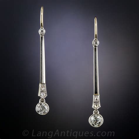 Art Deco Diamond Drop Earrings 20 1 5261 Lang Antiques Diamond