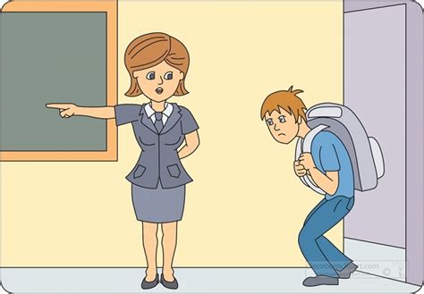 School Clipart Student Late To Class
