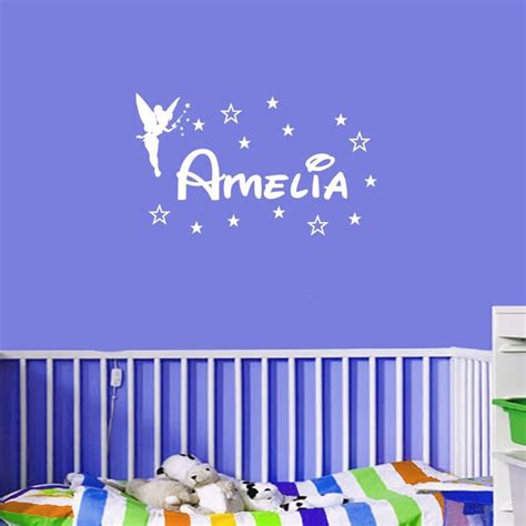Personalised Fairies Butterflies Any Name Vinyl Wall Sticker Art Decal