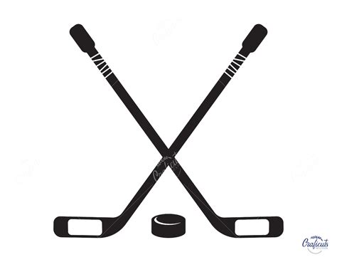 Hockey Svg Crossed Hockey Sticks And Hockey Puck Clip Art Digital