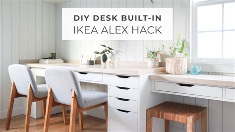 Ikea Alex Desk Hack Diy Desk Built In With Alex Drawers And Ekby Alex