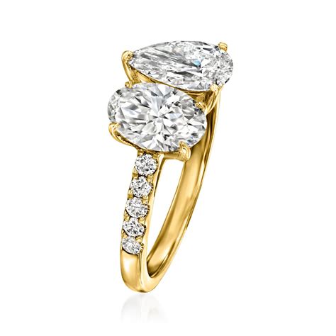 2.25 ct. t.w. Lab-Grown Diamond Toi et Moi Ring in 14kt Yellow Gold