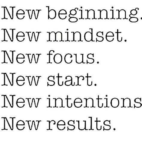 New Beginning New Mindset New Focus New Start New Intentions New