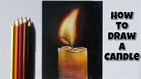 How To Draw A Candle Colored Pencil Drawing For Beginners Youtube