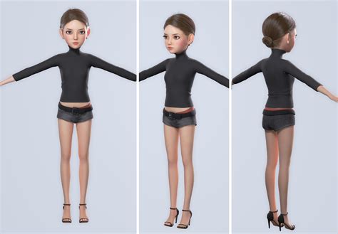3D Cartoon Girl Woman 3D Model TurboSquid 1767132