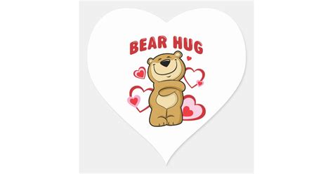 Bear Hug Heart Sticker Zazzle