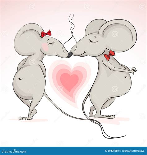 love mouse on the background of hearts stock vector illustration of groom love 58470858