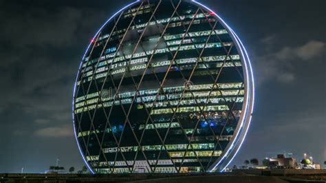 The Aldar Headquarters Building Night Timelapse Is The First Circular