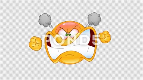 Angry Face Emoticon With Steam