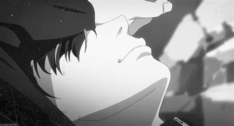 Anime boy, crying, sad, blue hair, blue eyes, water; the future diary yukiteru amano gif | WiffleGif