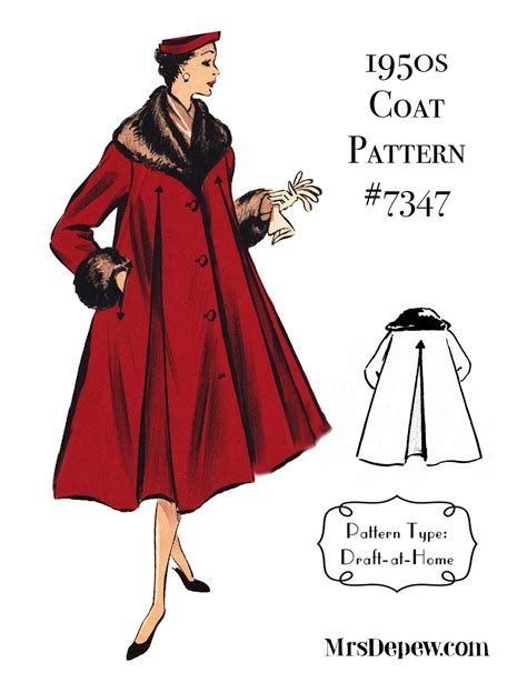 Vintage Sewing Pattern 1950s Swing Coat In Any Size Plus Etsy 50er