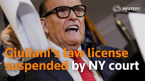 Giuliani S Law License Suspended By New York Court Youtube