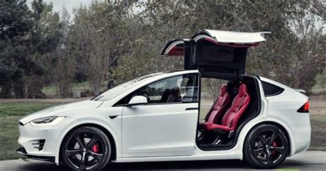Especially that flashy interior is probably. Awesome custom made Tesla Model X with Bentley red ...