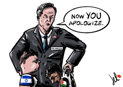 Blinken In Israel Cartoon Movement