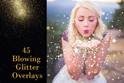 45 Blowing Glitter Photoshop Overlays, Confetti Photoshop overlay 
