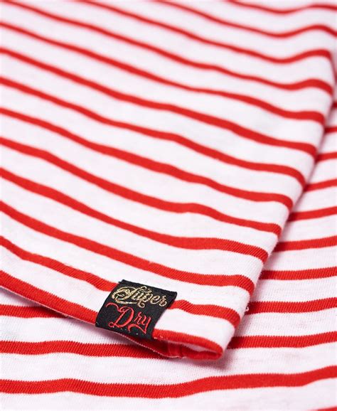 Womens Jessa Graphic Top In Royalty Red Stripe Superdry
