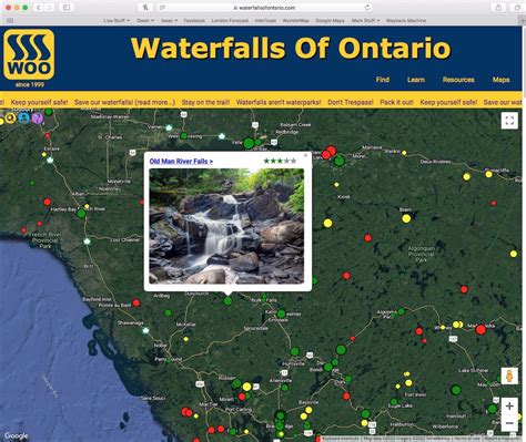 Waterfalls Of Ontario Waterfall Map