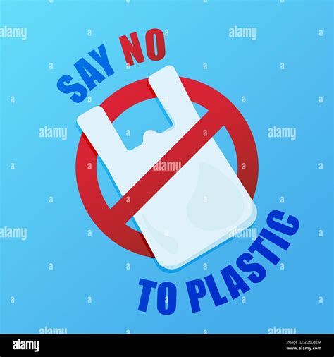 Sagen Sie Nein Zu Plastik Umweltplakat Mit Text Konzept Für