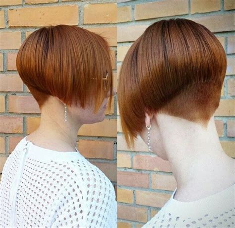 Adorable ear length bob cut hair with long, front bangs moving up to eyelids have a straight, dark ear length bob cut hair with short bangs on front is a timeless fashion statement. Ear-length natural red bob, cut short on the nape. # ...