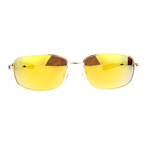 Sa106 Antiglare Polarized Lens Mens Metal Warp Sport Sunglasses Ebay