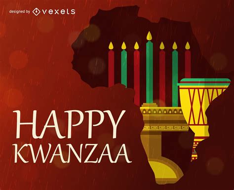 Happy Kwanzaa Candles Stnad