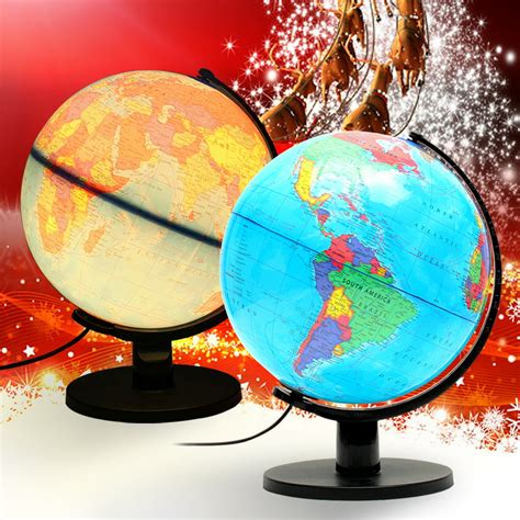 10 Inch Desktop Political Globe Geography Learning Led Light Decor