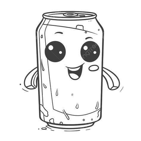 An Adorable Cartoon Beverage Can Coloring Pages Outline Sketch Drawing