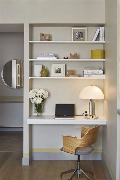 small home office ideas no windows built feminine spaces gray offices reveal shelving modella