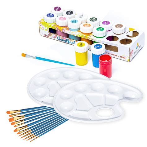 Acrylfarben Komplettset | Großes Acrylfarben Set für Kinder und Erwach ...